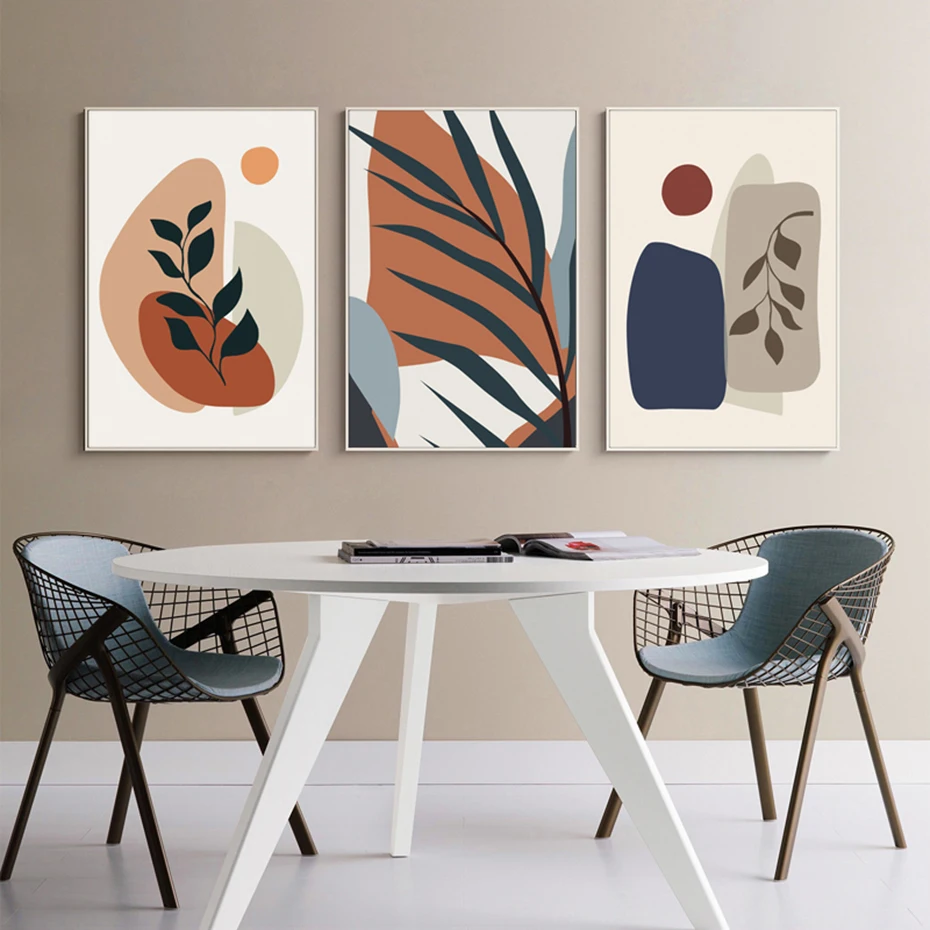 

Abstract Poster Leaves Geometric Landscape Canvas Paintings Wall Art Prints Pictures for Living Room Interior Modern Home Decor