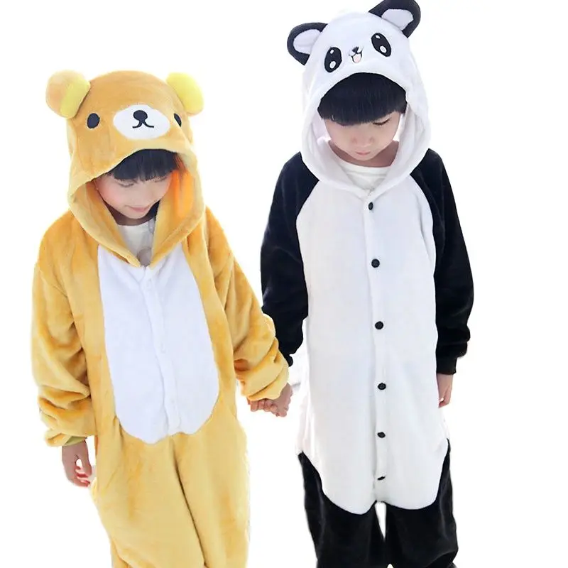Kgurumi Children animal panda onesies Pajama kids Anime Costume pyjamas halloween relax bear jumpsuit party dress |