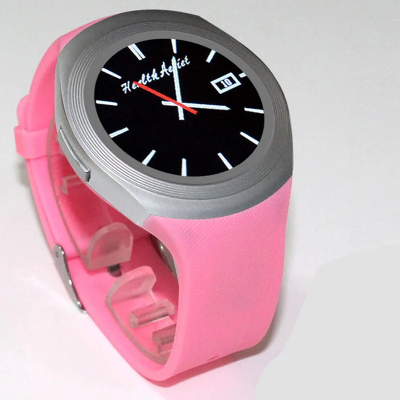 pink Умные часы Y1, круглые, Bluetooth, sim-карта, умные часы, пульт дистанционного управления камерой, женские, мужские, фитнес, кардиостимулятор, спортивные часы - Цвет: pink
