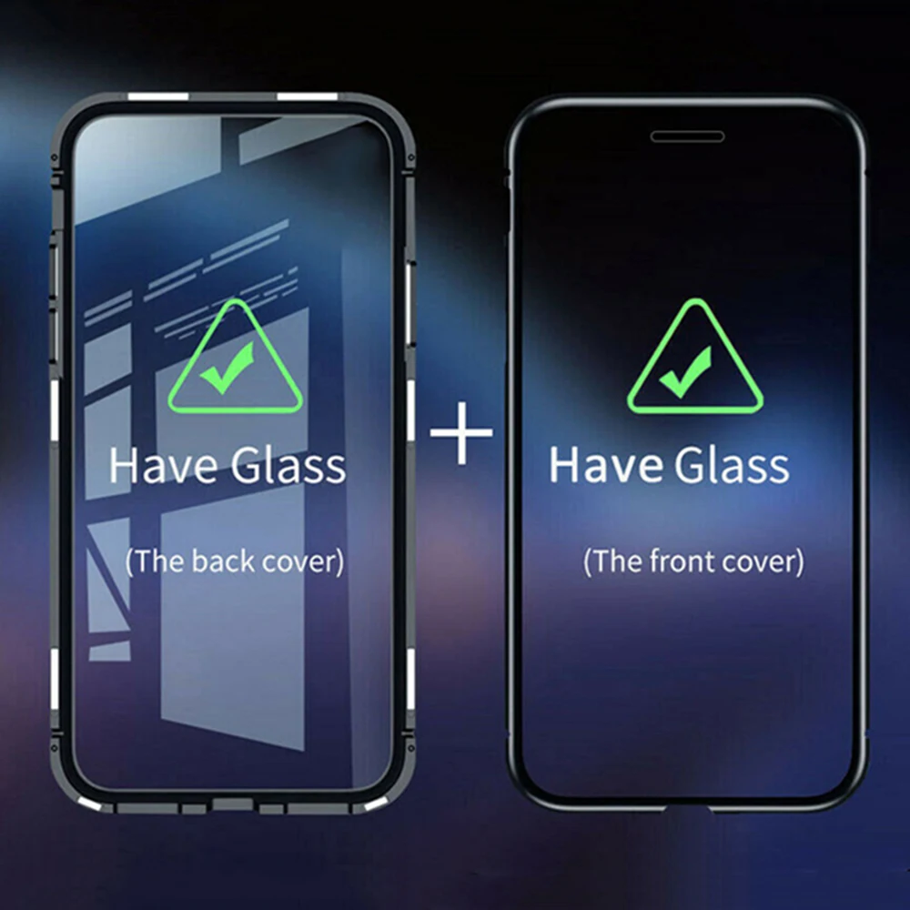 Двухсторонний стеклянный чехол для Samsung S10e магнитный металлический galaxy s 10 plus 10e