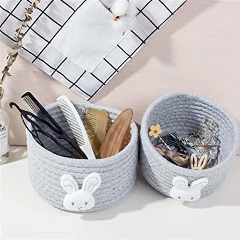 

1pc Cotton Thread Multifunctional Makeup Basket Household Key Basket Gadget Container
