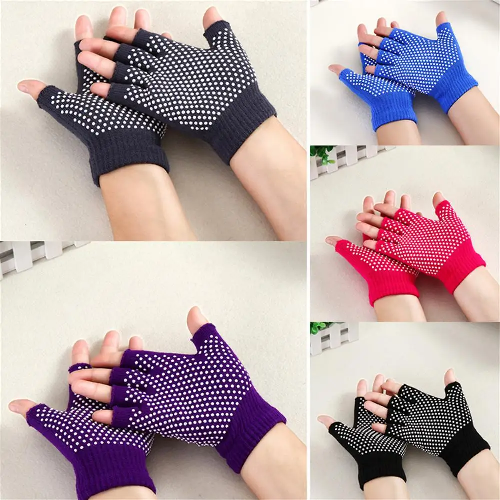 

Half Finger Anti-skid Abrasion Resistant Yoga Sports Gloves Pure Cotton Fingerless Anti Slip Fingerless Gloves For Pilates