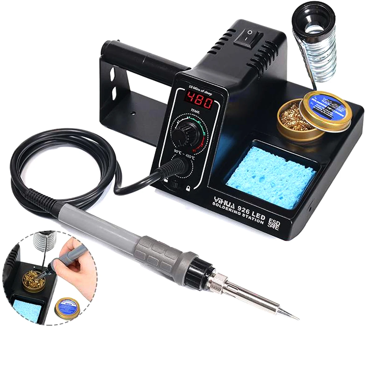 

Паяльная станция электрическая регулируемая, 60 Вт, 110 В, 220 В, 90-480 градусов Цельсия