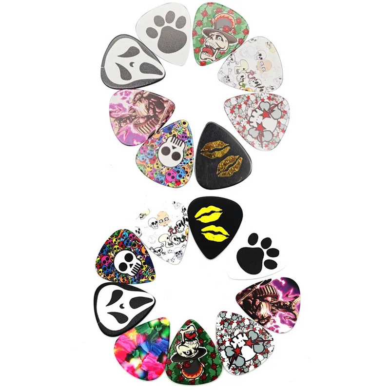 dropshipping gitarren picks zubehör 15pcs gitarre plektren in eine box elektrische akustische gitarren picks gitarre musical instrument free glob