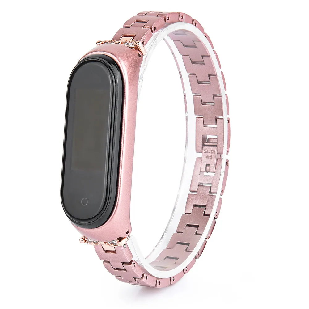 Ремешок из нержавеющей стали для Xiaomi Mi Band 3 4 смарт аксессуары ремешок на запястье