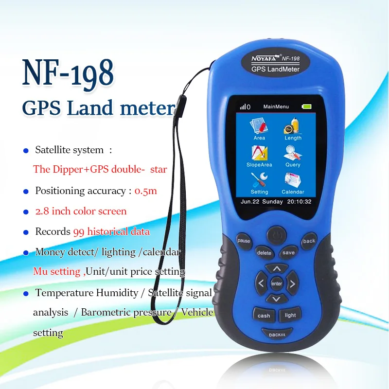 Gps метр земли NF-198 gps съемочного оборудования используют для сельскохозяйственных угодий обследован дисплей измерения значение