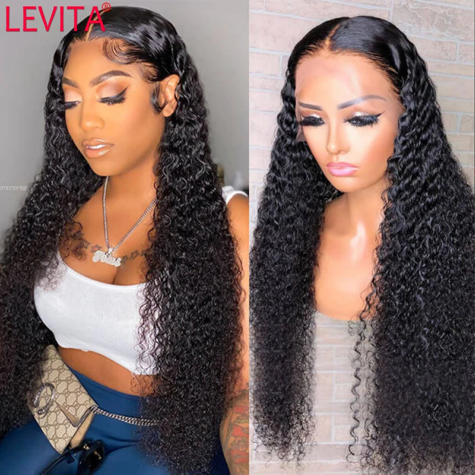 30 Inch Afro Kinky Curly Lace Front Human Hair Wig Pre Plucked Lace Closure Wig Brazilian Lace Frontal Human Hair Wigs For Women