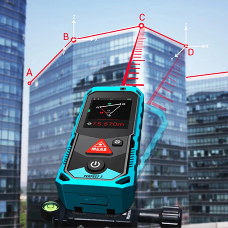P7/T7 Bluetooth лазерный дальномер с поворотным сенсорным экраном многоразового измерения непрямого расстояния/угла/области