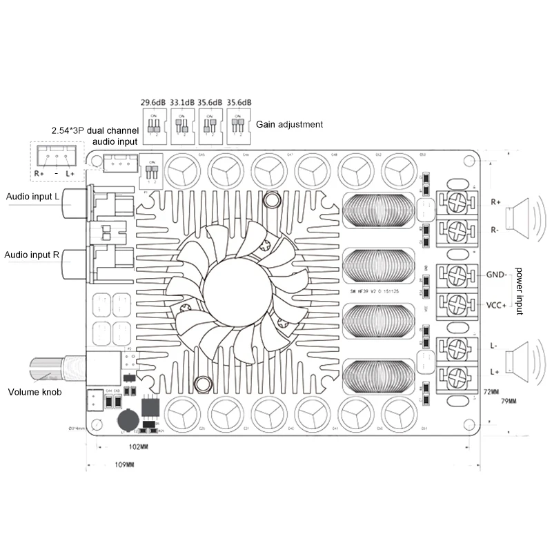 AMS-60Wx2 TDA7498E цифровой усилитель плата двухканальный стерео аудио усилители