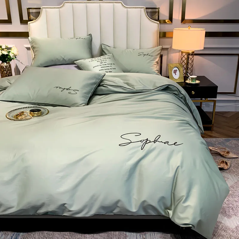 4 шт чайный цвет постельные принадлежности включает пододеяльник плоский лист