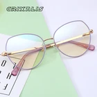 Очки компьютерные CRIXALIS женские, модные металлические очки кошачий глаз с пружинными петлями, с защитой UV400