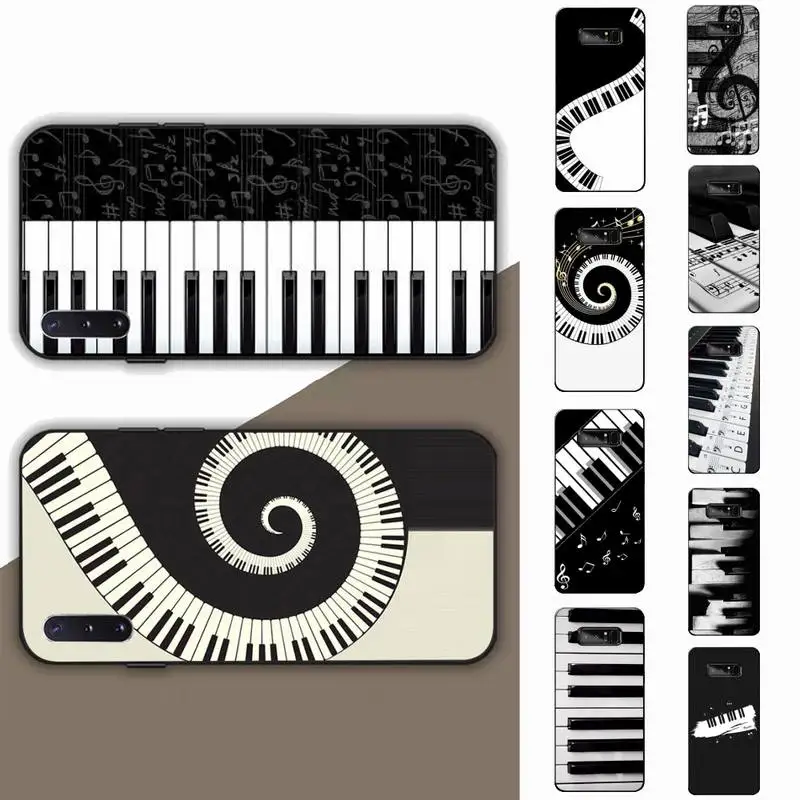 

Yinuoda black white music piano keys notes Phone Case for Samsung Note 5 7 8 9 10 20 pro plus lite ultra A21 12 72
