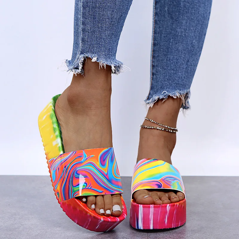 

Plus Size Slippers Women's Autumn Women's Shoes 2022 Top New Style Flip Flops Design Mid-heel Outer Wear Sandals