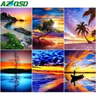 AZQSD Набор для алмазной живописи 5D закат картина Стразы Ремесленная поделка, алмазная вышивка пейзаж мозаика украшение дома