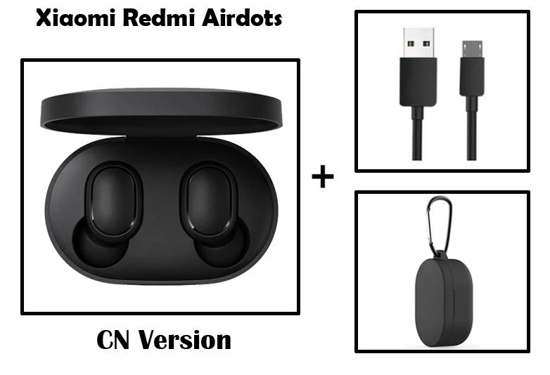 Add cablecase blackH Быстрая Xiaomi Redmi Airdots TWS Bluetooth 5,0 беспроводные Bluetooth наушники стерео бас наушники - Цвет: Add cablecase blackH