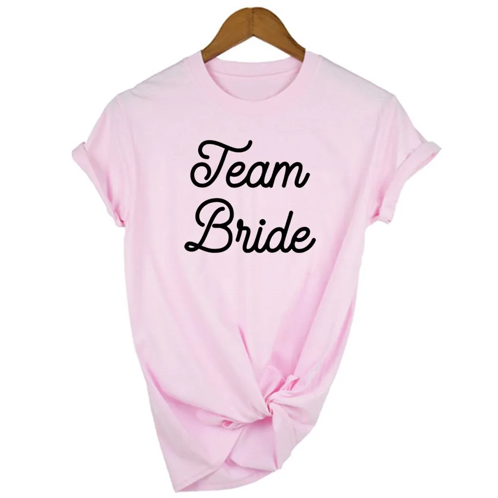 Футболка женская с надписью Team Bride топ графическим принтом для свадебной