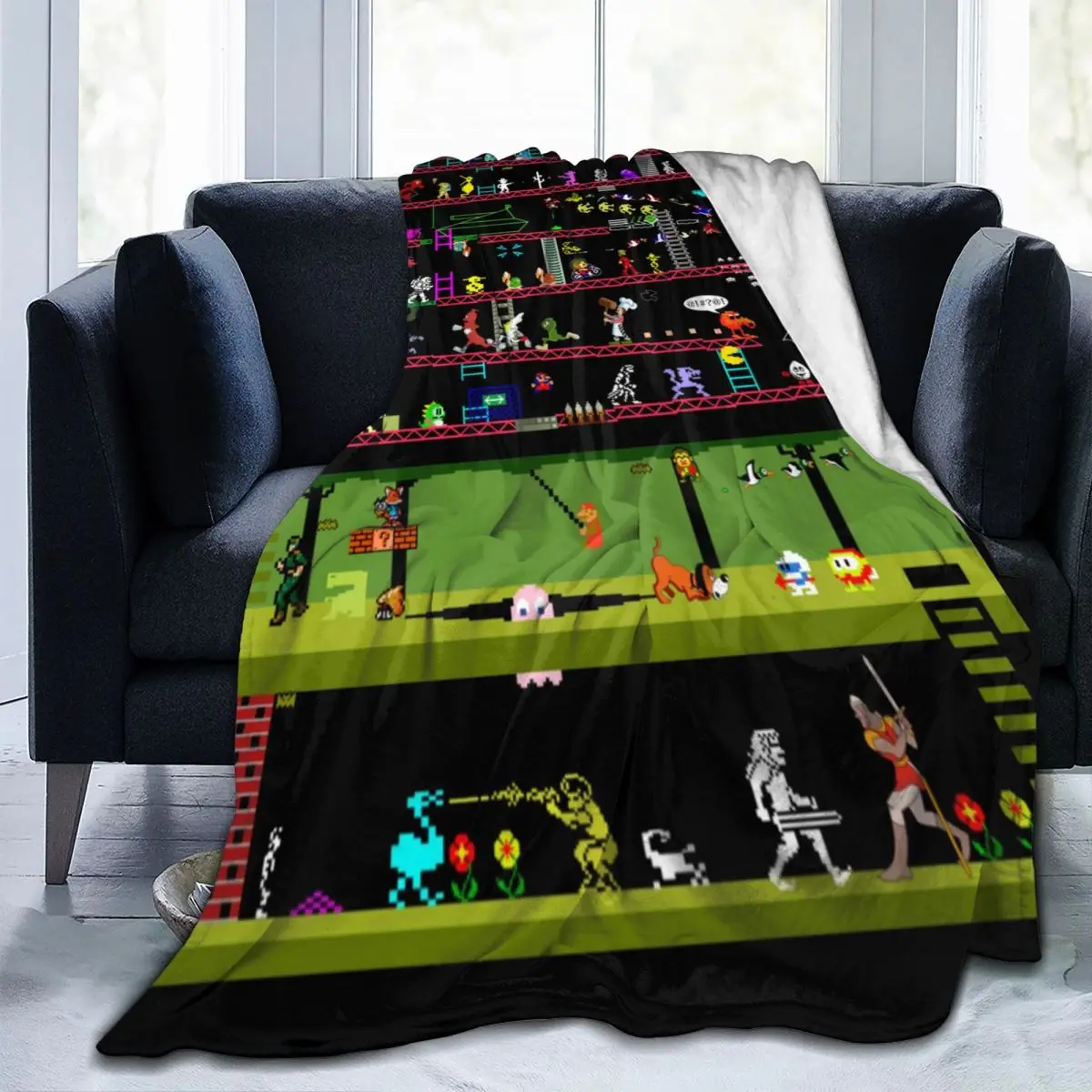 

Manta de franela antideslizante para decoración de sofá, juego de Arcade, Donkey Dong, regalos para Navidad e Invierno