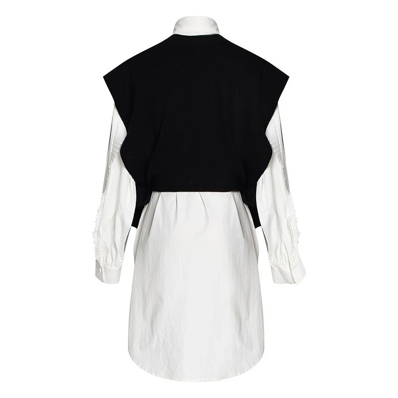 [EAM] Женская белая плиссированная Асимметричная блузка большого размера новая