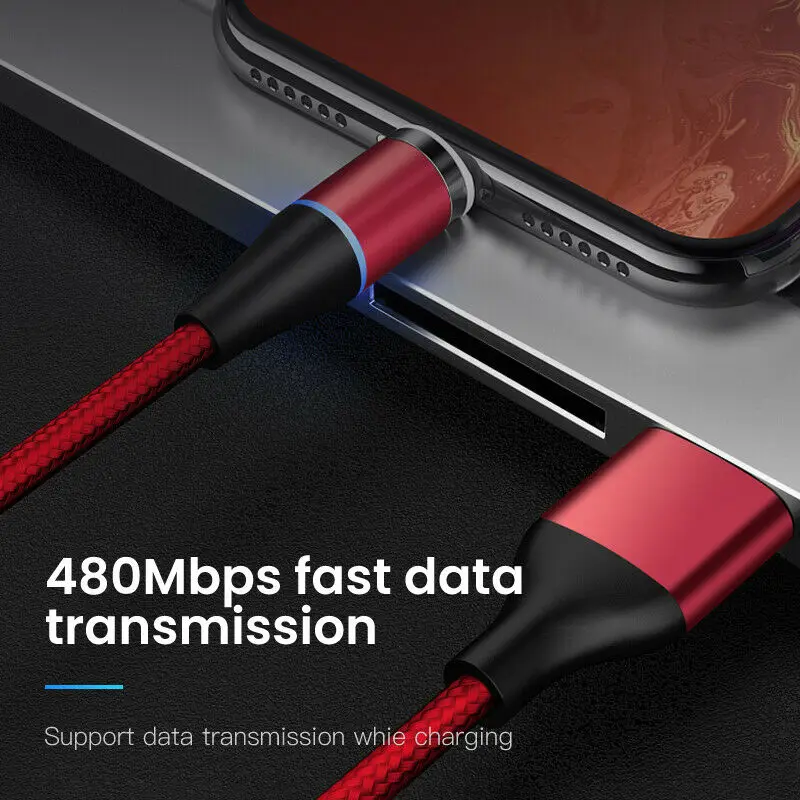 UGI 3A Fast Charging Magnetic Cable For IOS Type C USB C Micro USB Cable 360° Rotating For Samsung Oneplus Xiaomi RedMi Braided