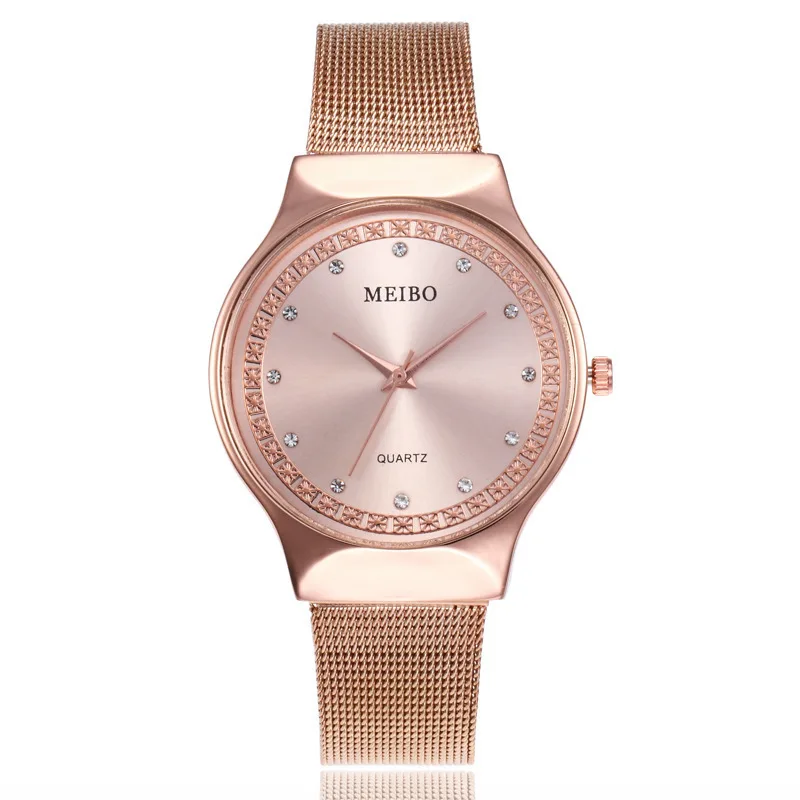 

2020 Rushed Joom Hot Style Fashion Set Auger Alloy Mesh Belt Table Contracted Quartz Decoration. Lady Watch
