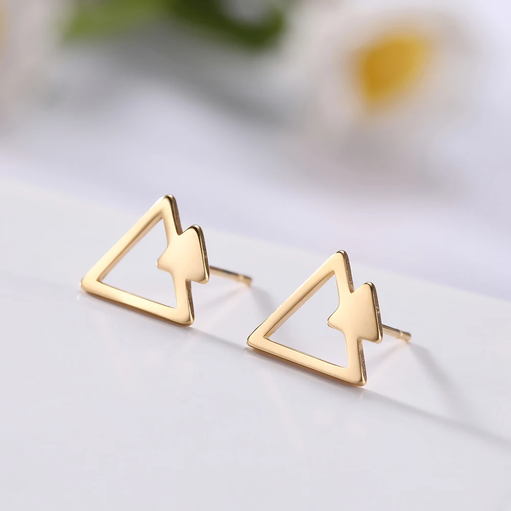 Небольшие серьги My Shape треугольная серьга-гвоздик из нержавеющей стали 316L