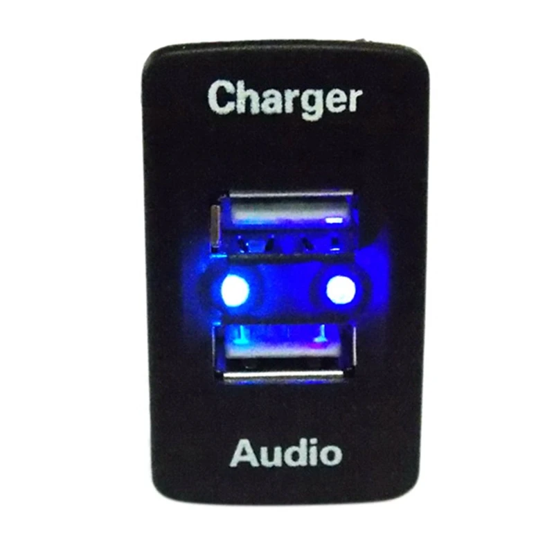 

Автомобильное зарядное устройство, 5 В, 2,1 А, USB-интерфейс, с USB-аудиовходом, адаптер для быстрой зарядки для Honda