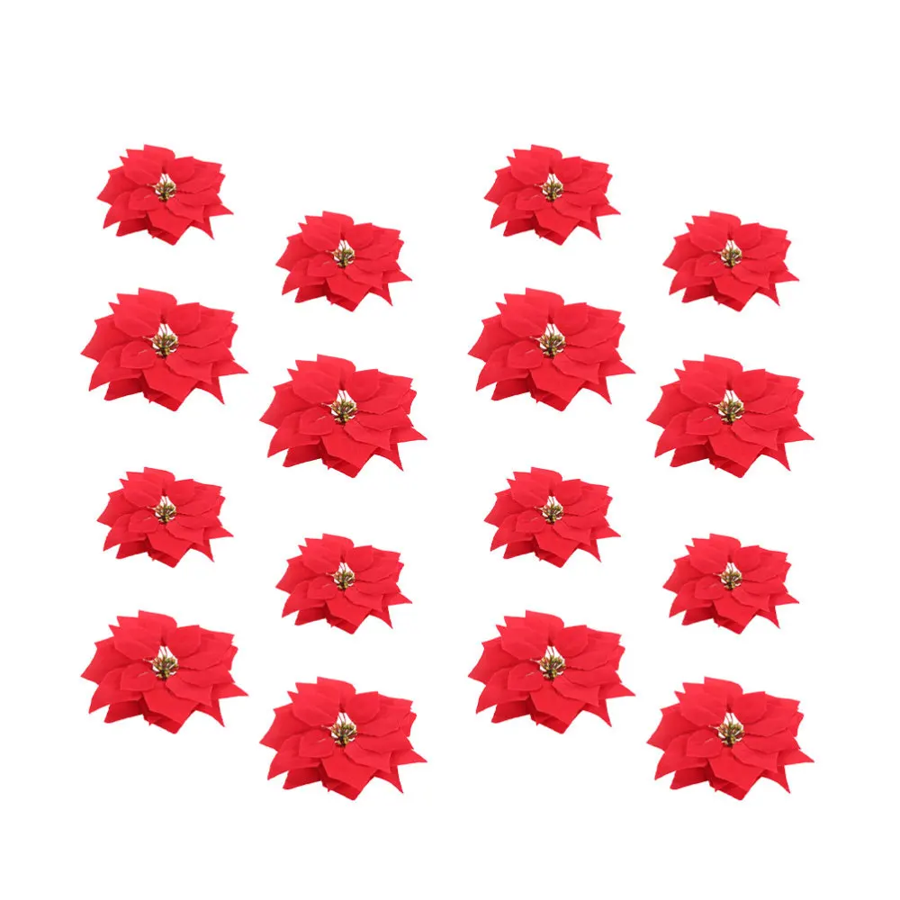 

20pcs Christmas Pendant Flower Artificial Hanging Decoration DIY Christmas Ornament Fake Flower Adornment for Christmas Wedding