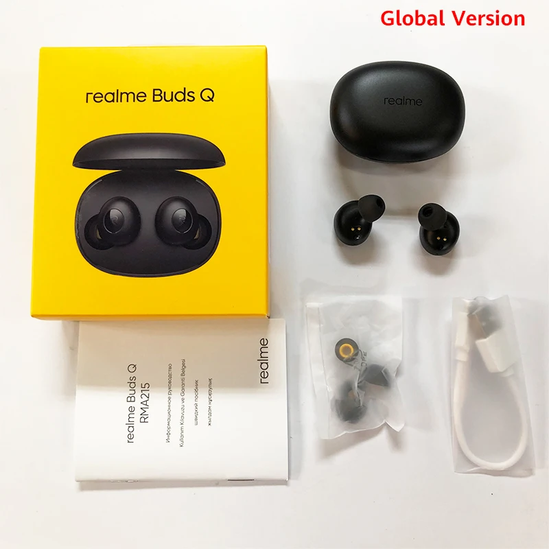 Глобальная версия CN realme Buds Q беспроводные наушники Bluetooth TWS 400mA зарядное