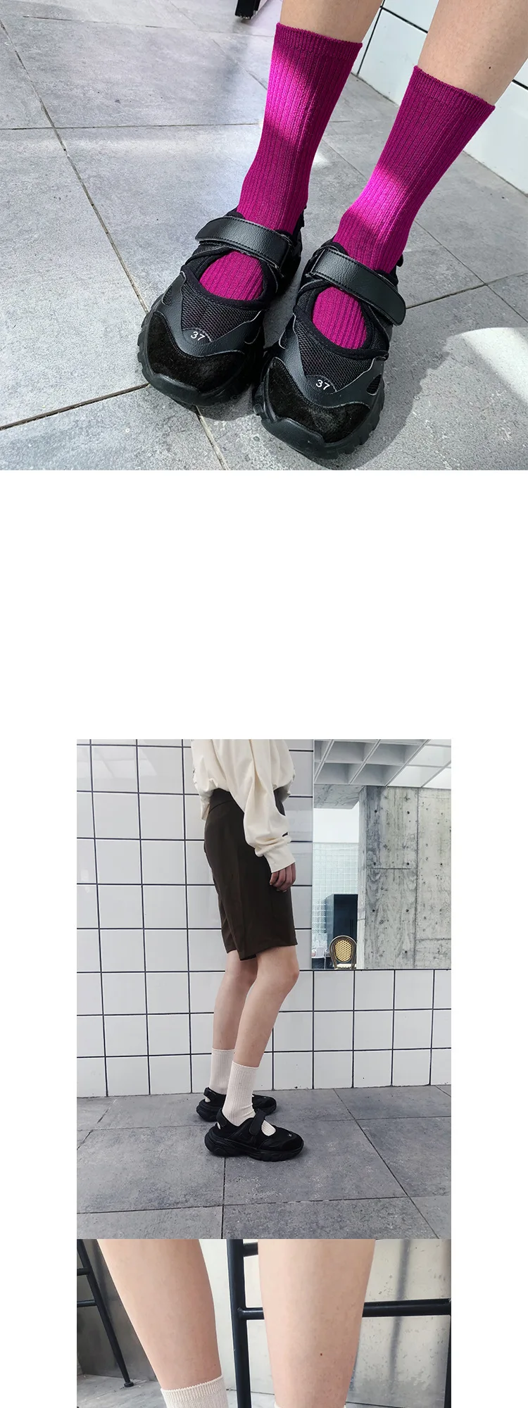 SP&CITY, корейские, мерсеризованные, одноцветные носки, женские, цветные, короткие носки, лаконичные, вязаные, хлопковые, женские носки, Harajuku Meias, осенние носки