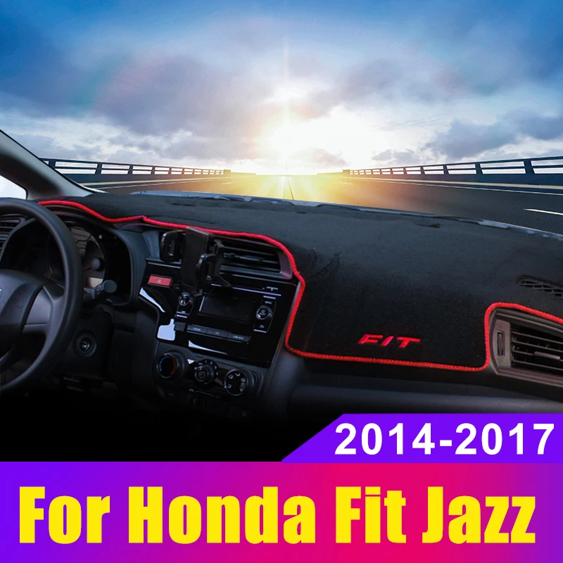 Накладка на приборную панель автомобиля коврики для Honda Jazz Fit 3rd 2014 2015 2016 2017 2018 |