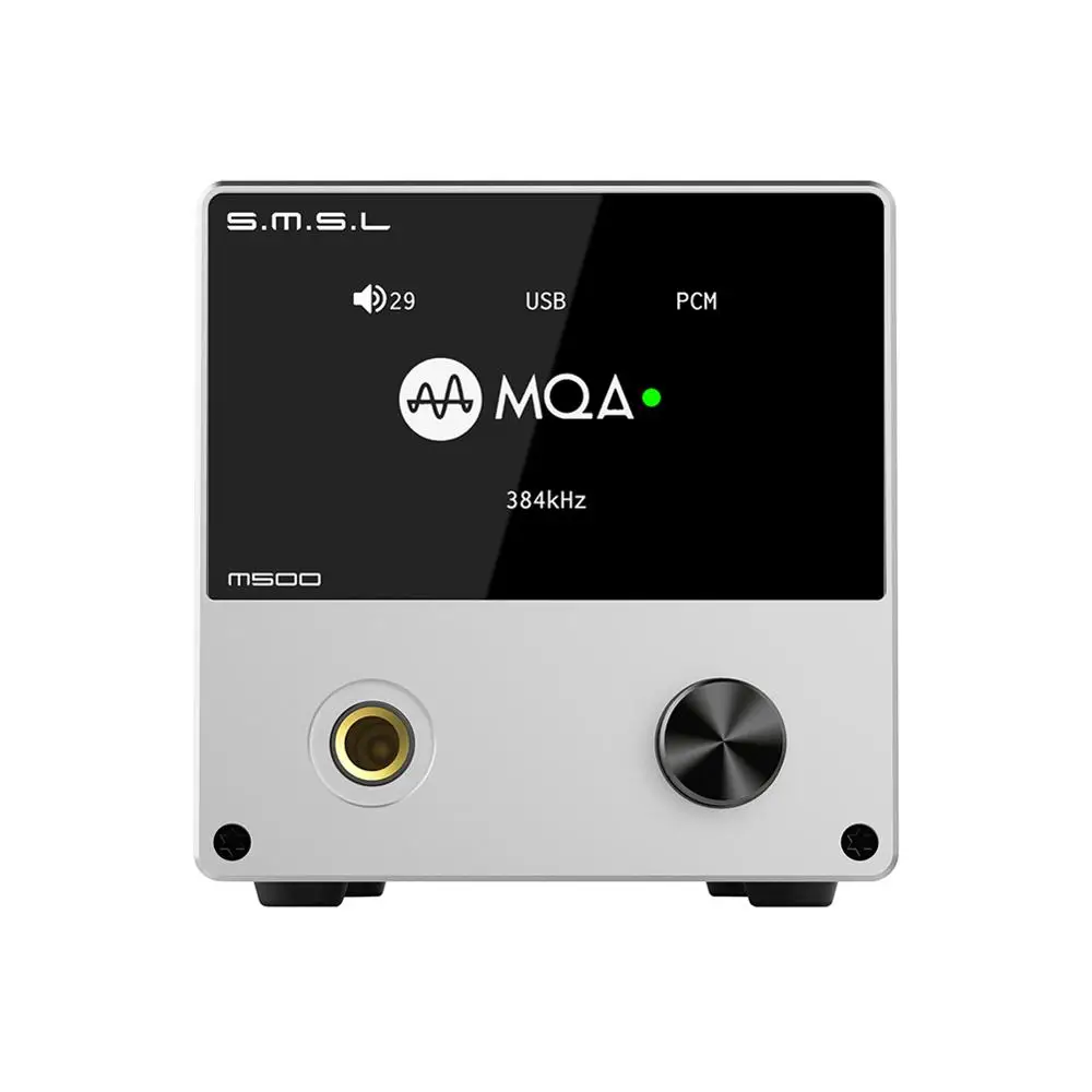 SMSL M500 MQA ЦАП для наушников Расшифровка усилителей USB ЦАП XMOS XU216 ES9038PRO DSD512 32 бит/768 кГц OPA1612 USB/OPT/коаксиальный вход - Цвет: Серебристый