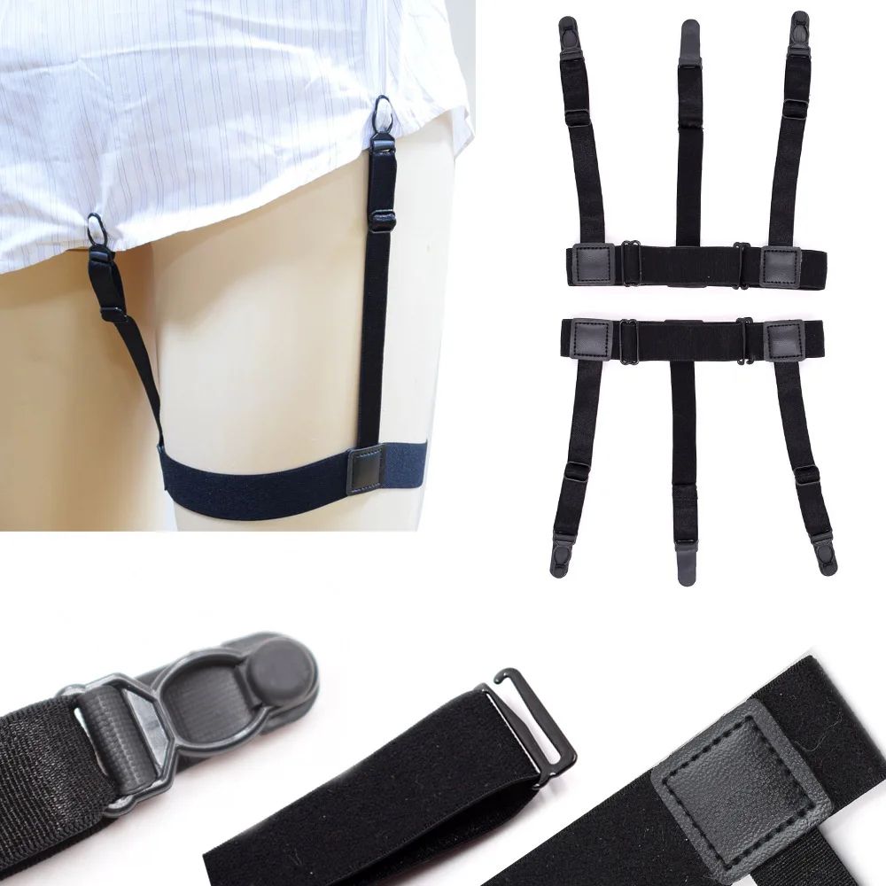 

2021 New European and American Men's Shirt Anti-Wrinkle Leg Ring Garter Clip Nylon High Elastic Thickened Garter Belt
