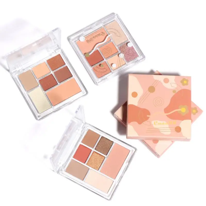 7 цветов теней для век Румяна Все-в-одном румяна маркер матовый Перламутровые