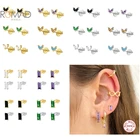 Женские серьги-пусеты из серебра 925 пробы с фианитами