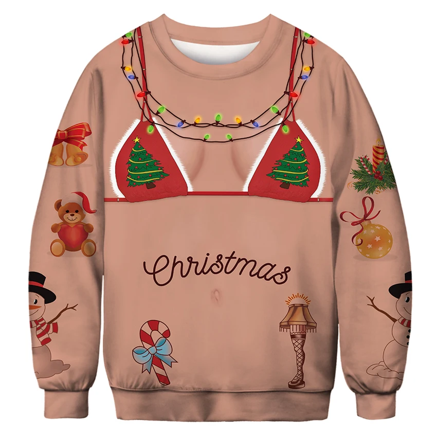 

19Colors Unisex Ugly Christmas Crewneck Sweatshirt for Women Men Novelty 3D Graphic Long Sleeve Sweater Shirt Xmas Gift