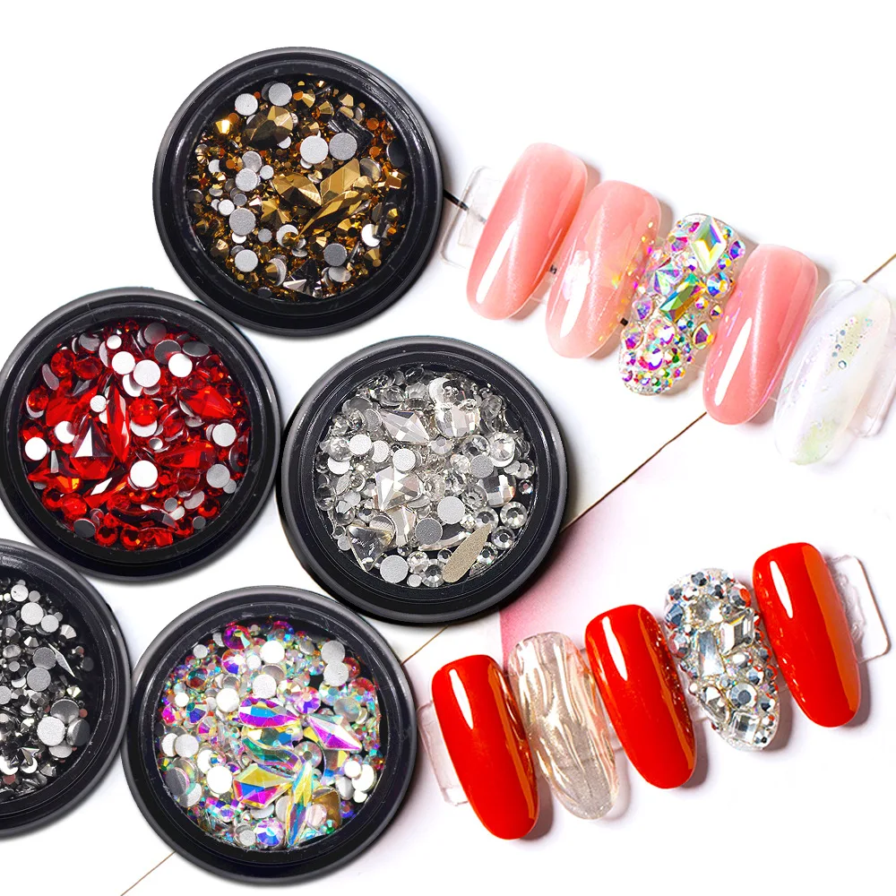 Нью-Йорк буря крошечные Стразы в стиле разбитого стекла для ногтей аксессуары