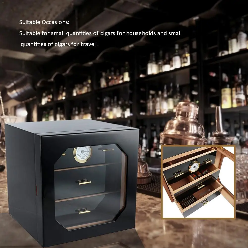 Многослойный прозрачный кедровый деревянный увлажняющий гумидор шкаф для сигар