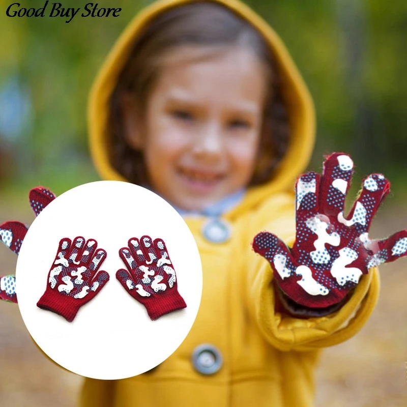 

Осенне-зимние детские варежки, модные уличные теплые перчатки для рук, детские перчатки с закрытыми пальцами, камуфляжные, для 5-11 лет