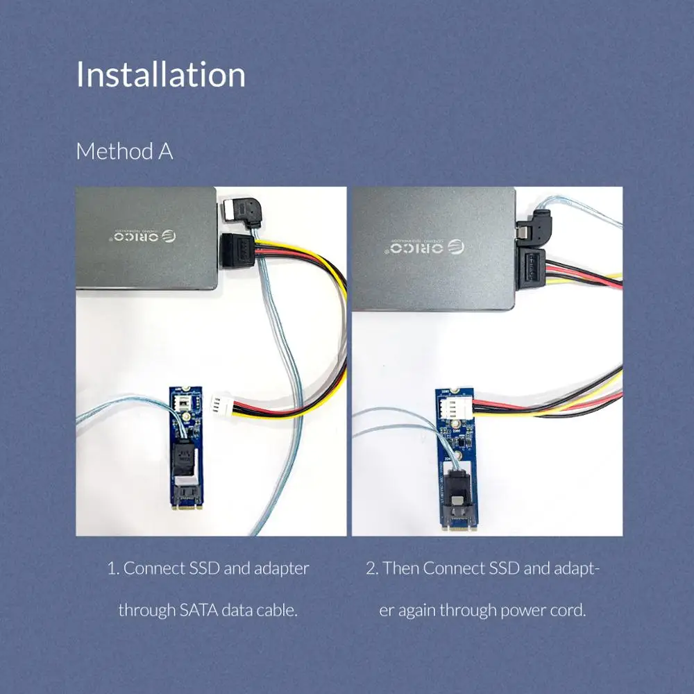 Адаптер ORICO SATA 7PIN на M.2 NGFF с адаптером SSD адаптер для 2242 2260 2280 питания|Адаптеры SSD| |