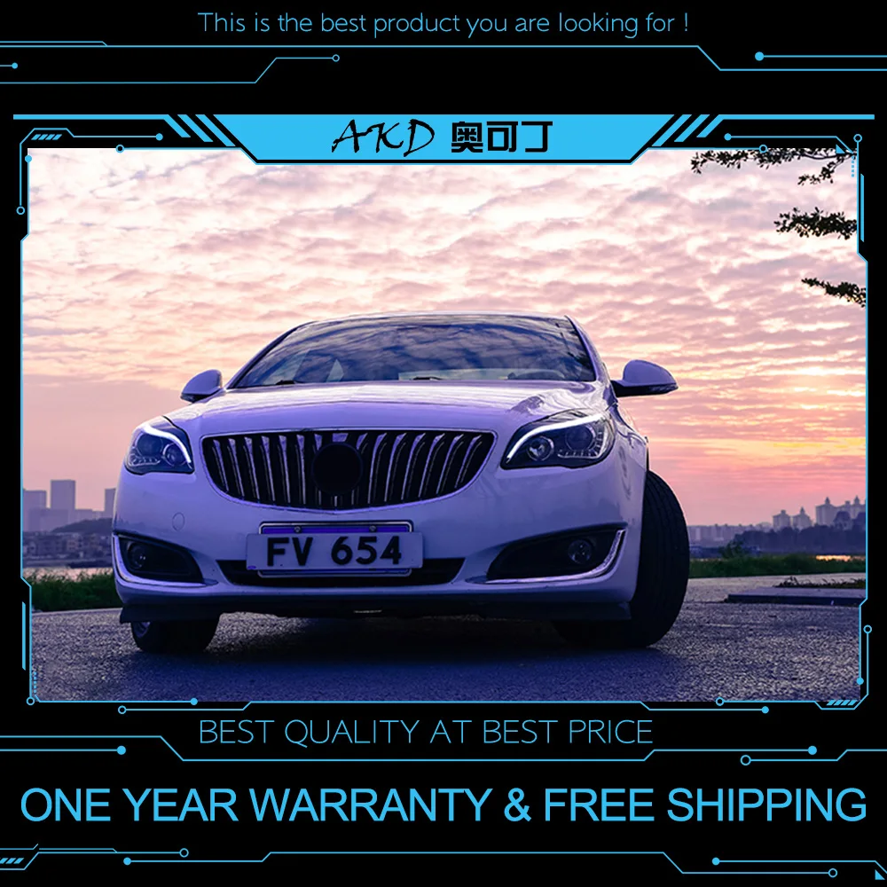 AKD тюнинг автомобильных фар для Buick Opel Regal 2014 2015 светодиодные фары DRL ходовые огни Bi