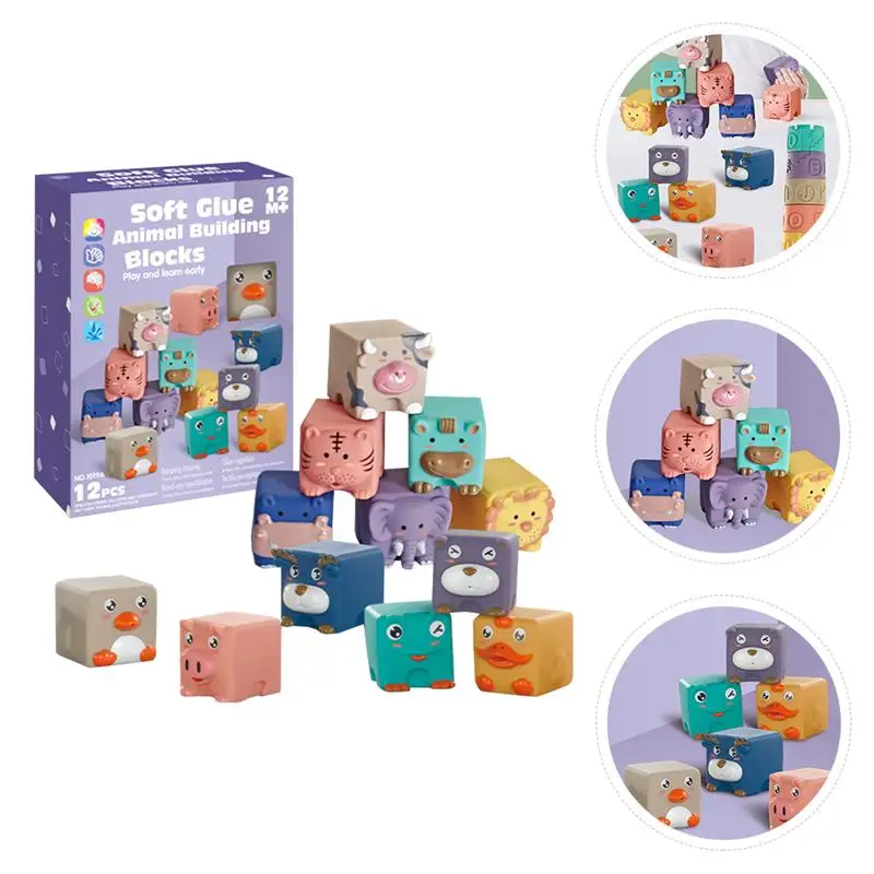 

12 Pcs Cartoon Children Building Block Toys Children Early Educational Toys