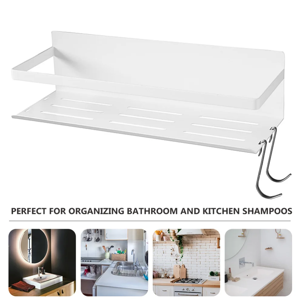 

Refrigerator Spice Storage Shelf with Hook Iron Multifunctional Storage Rack