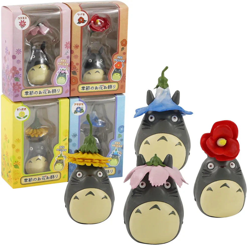 4 шт./компл. тонари No Totoro Studio ghiали Hayao Miyazaki игрушка Тоторо Одуванчик Камелия Космос