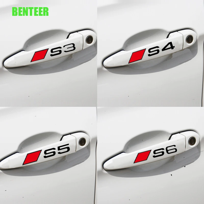 

4pcs Car Door Handle Sticker For Audi A1 A3 A4 A5 A6 A7 A8 Q1 Q3 Q5 Q7 TT S1 S3 S4 S5 S6 S7 S8 TTS