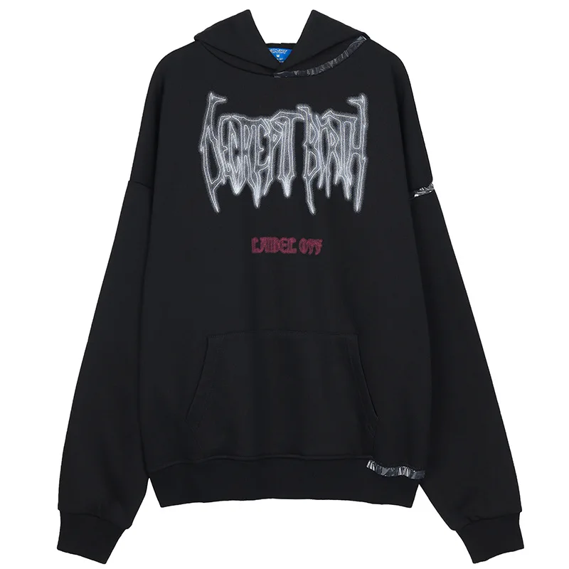 

Men's Fashion Streetwear Hiphop Hoodie Personality Oversize Clothing Drop Shoulder Dark Style Loose Hoodies