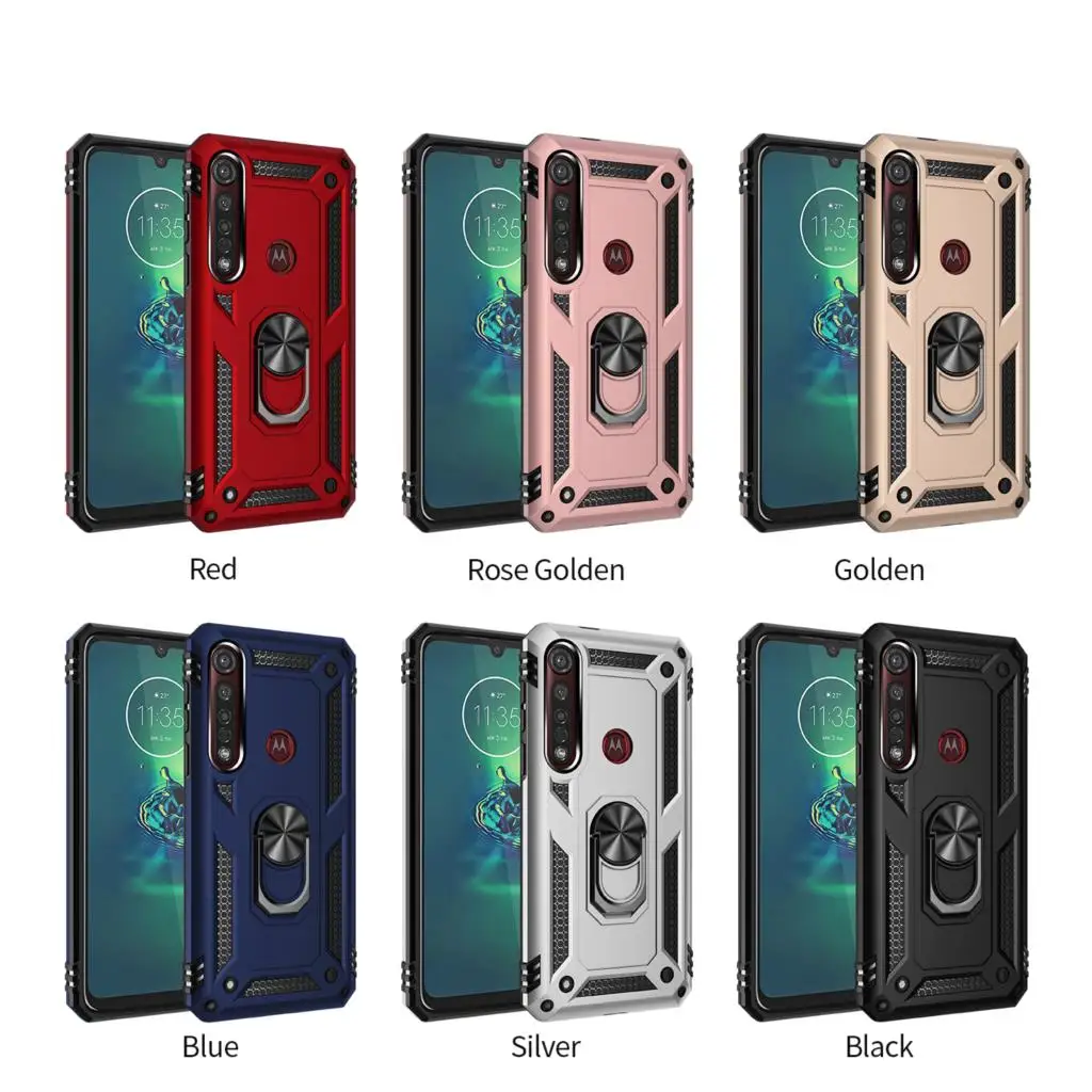 Противоударный автомобильный чехол с магнитным кольцом для Motorola Moto One G8 Play