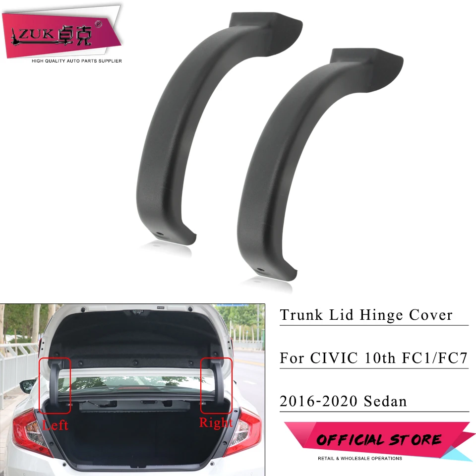 ZUK Car Styling Trunk Lid Tail Gate Rear Door Hinge Garnish Trim Cover For HONDA CIVIC 2016 2017 2018 2019 2020 10th Generation |