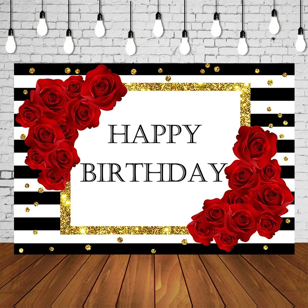 Красные розы цветы белые черные полосы золотые для взрослых первый день рождения