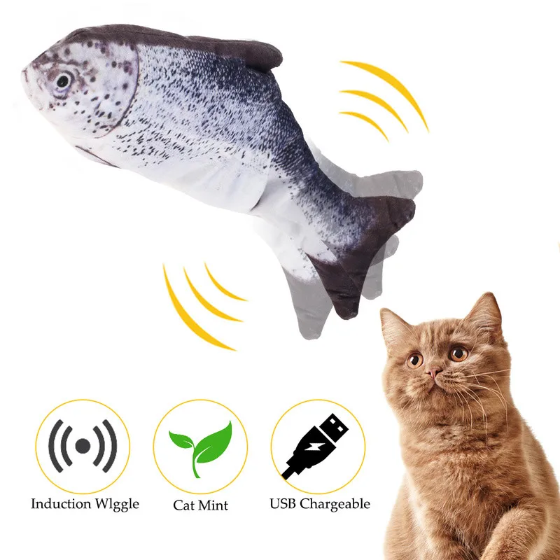 

Игрушка для кошек, Интерактивная имитация рыбы, игрушка для котят, электрическая движущаяся игрушка с USB-зарядкой, товары для кошек, игрушка ...