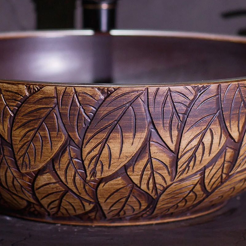 Ретро арт умывальник старинный Овальный туалет керамический раковина для ванной